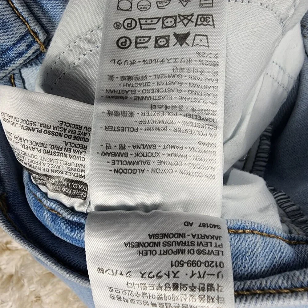 Levis Skinny Jeans Womens 16 W Blue Sculpt 721 Hypersoft Stretch Distressed Pant